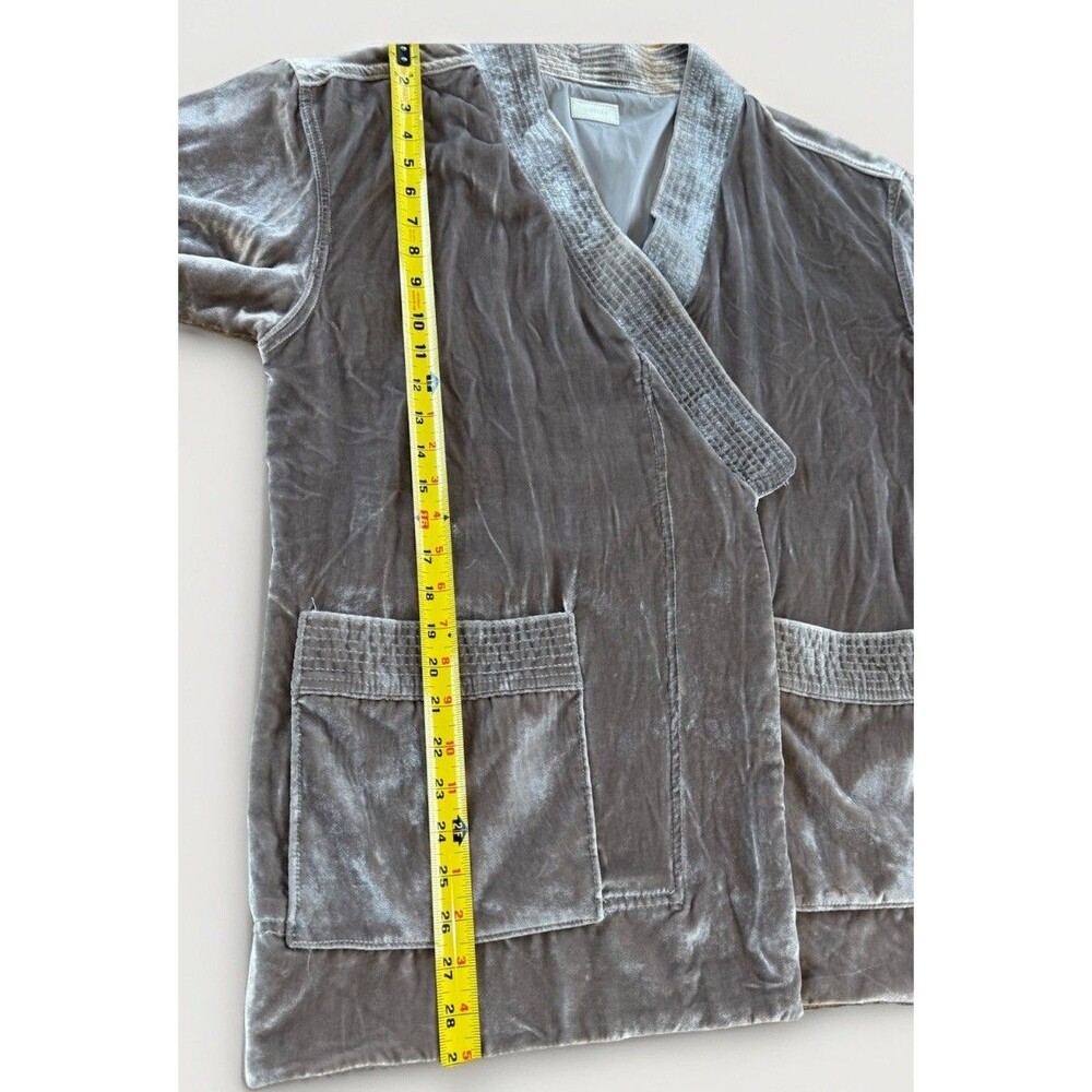 MOTHER  WomenSize Small Silver VELVET Kimono  Jacket Cardigan Open Silk Blend - Picture 7 of 16